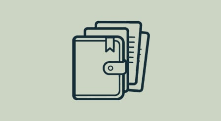 Illustration av olika dokument och en mapp.