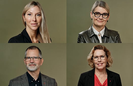 Bildkollage med fyra personer i den nationella ledningsgruppen.