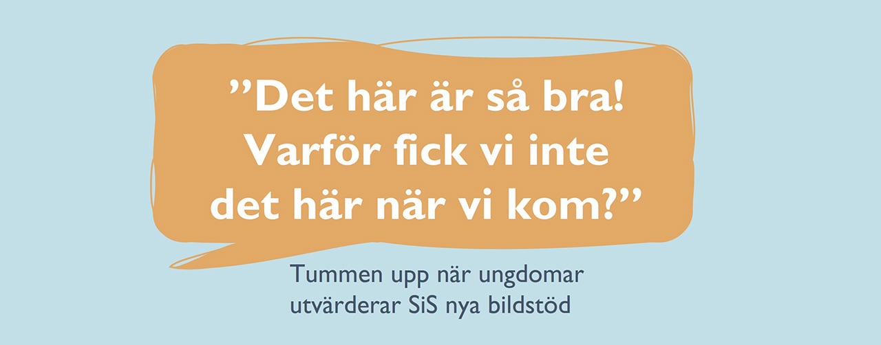Pratbubbla med citatet Det här är så bra! Varför fick vi inte det här när vi kom?